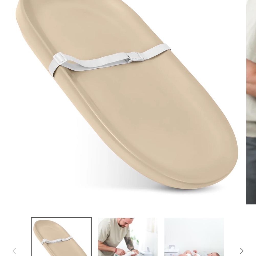 Beige Baby Changing Pad with Strap